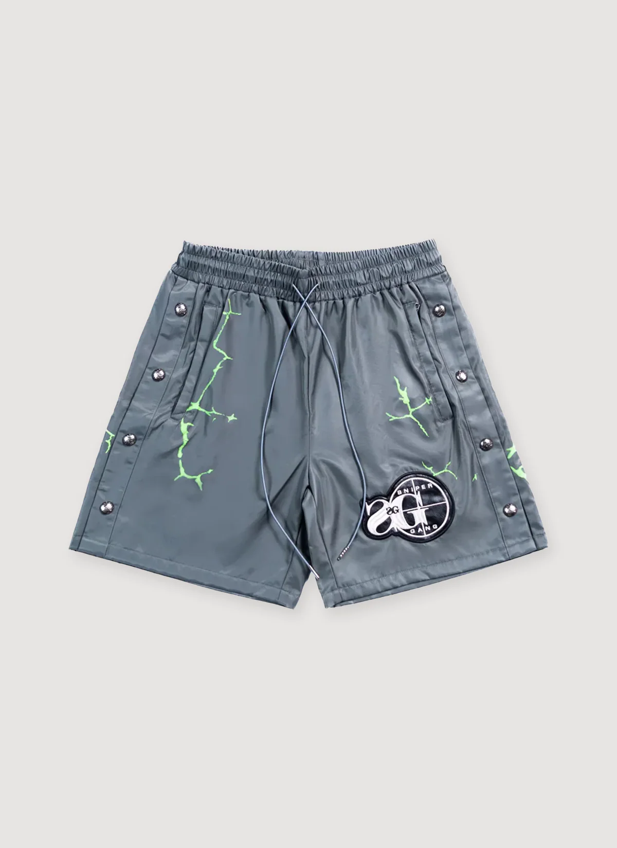 Triple Sevens 7Sniper Nylon Button Shorts Grey