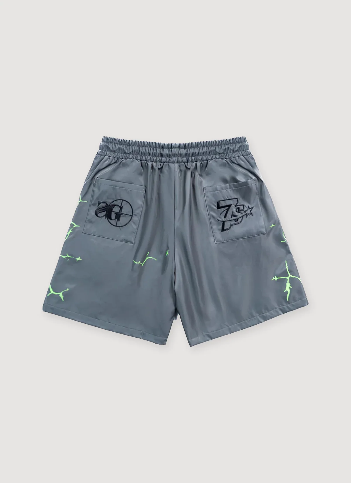 Triple Sevens 7Sniper Nylon Button Shorts Grey - Image 2