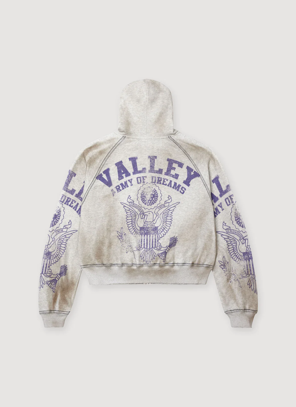 Vale Forever Army Zip Up Sweatshirt Dirty Grey - Image 2