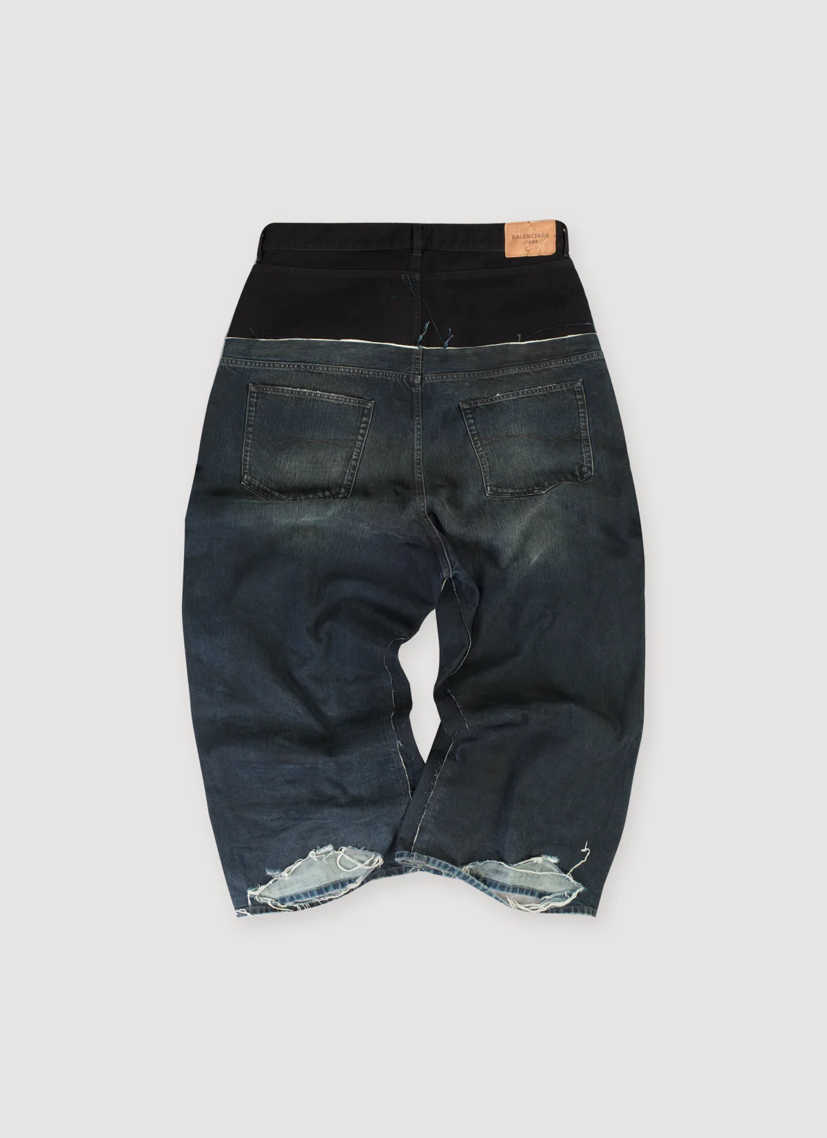 Balenciaga Baggy Cut Up Jeans Indigo Black (Pre-Owned) - Image 2