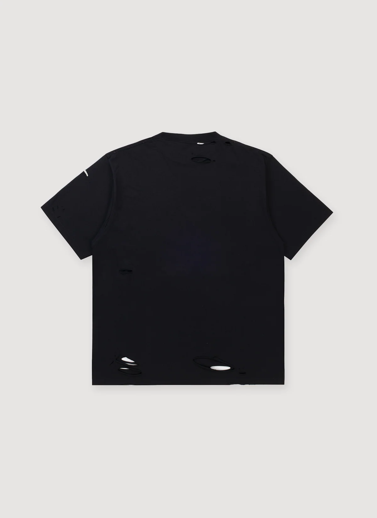 Balenciaga Caps Destroyed Tee Black - Image 2