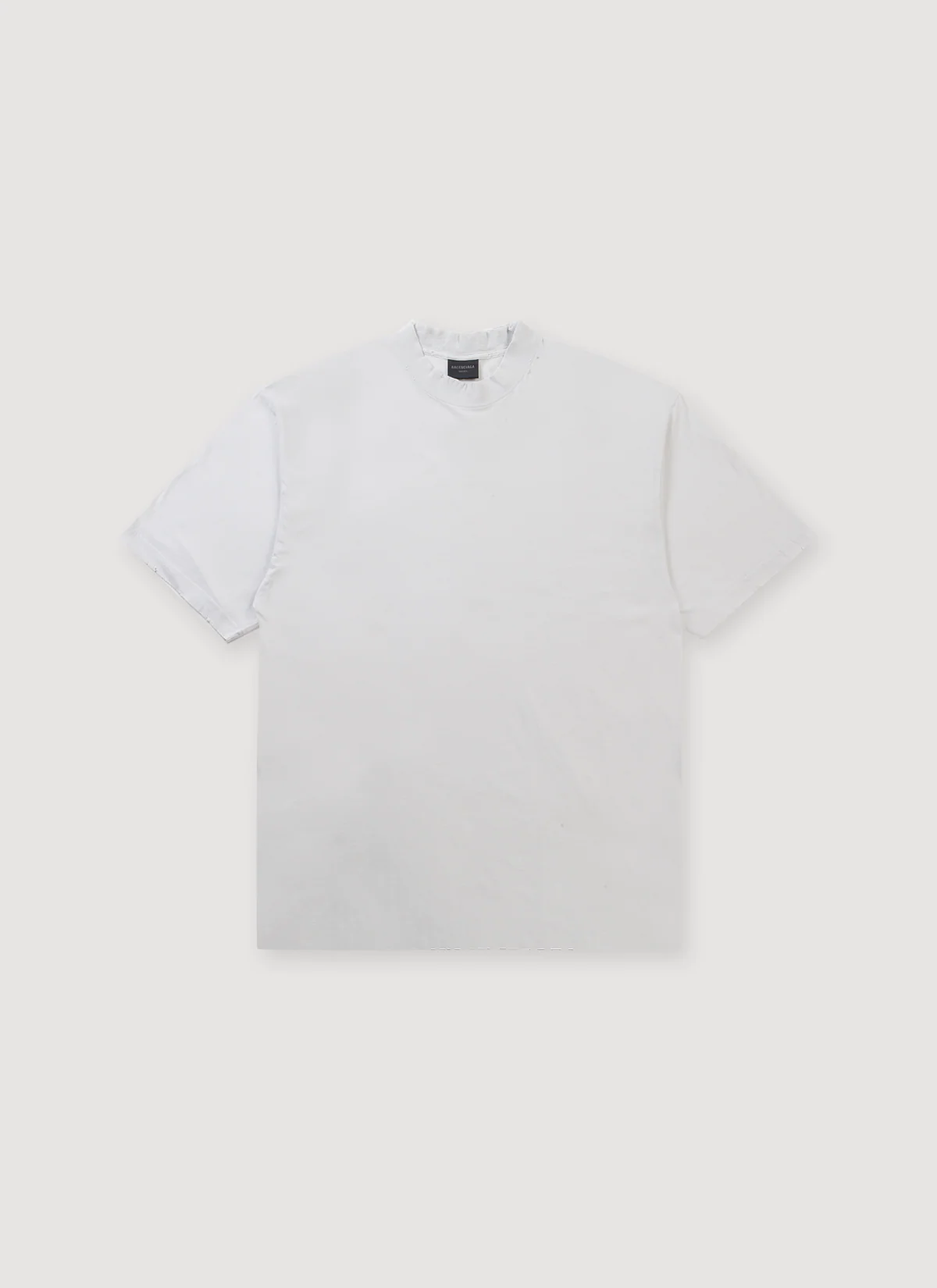 Balenciaga Neck Logo Oversized Tee White