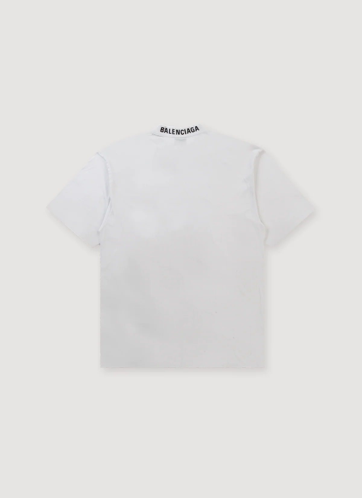 Balenciaga Neck Logo Oversized Tee White - Image 2
