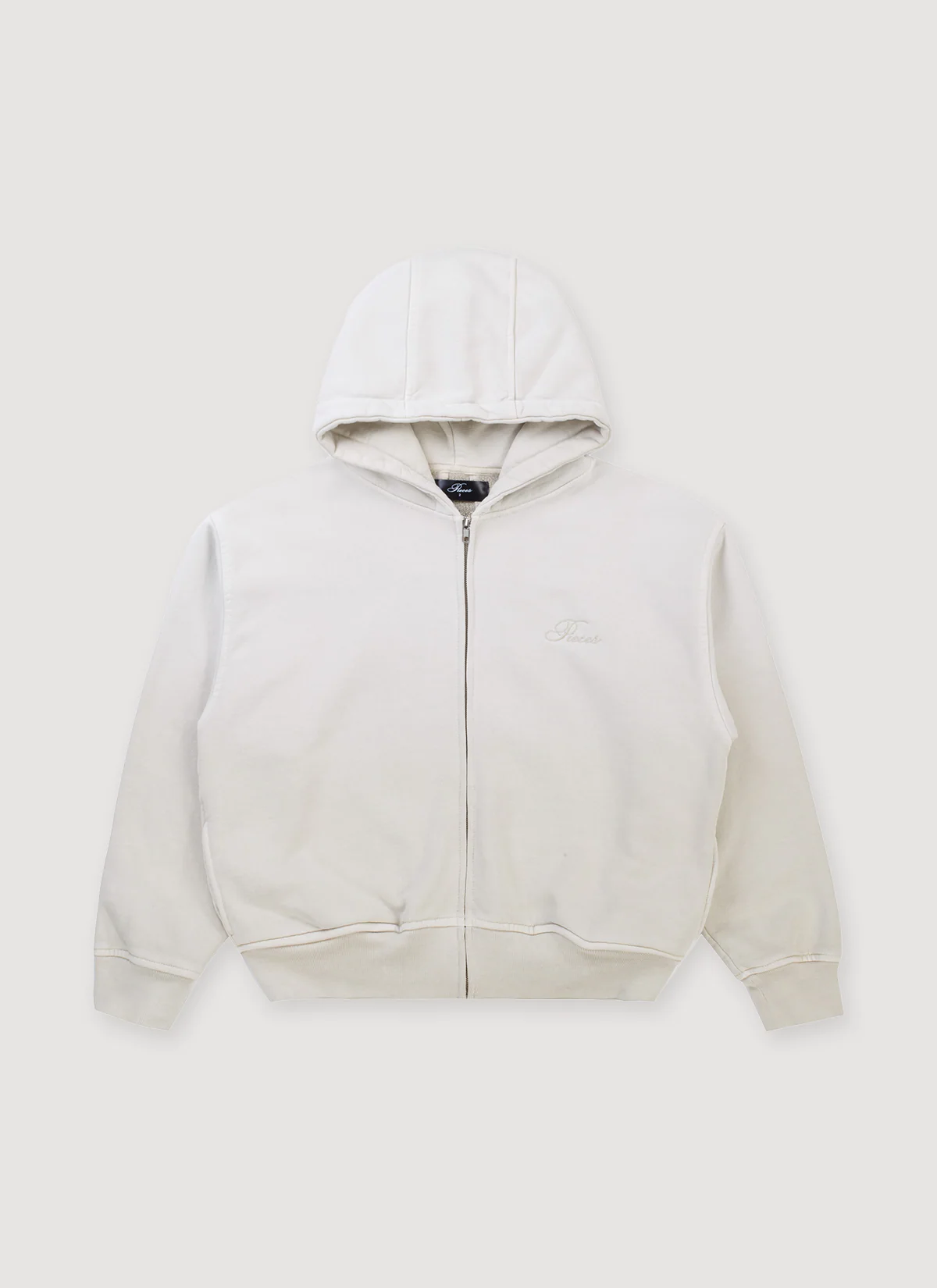 Pieces Basic Program Zip Up Sweatshirt Bone
