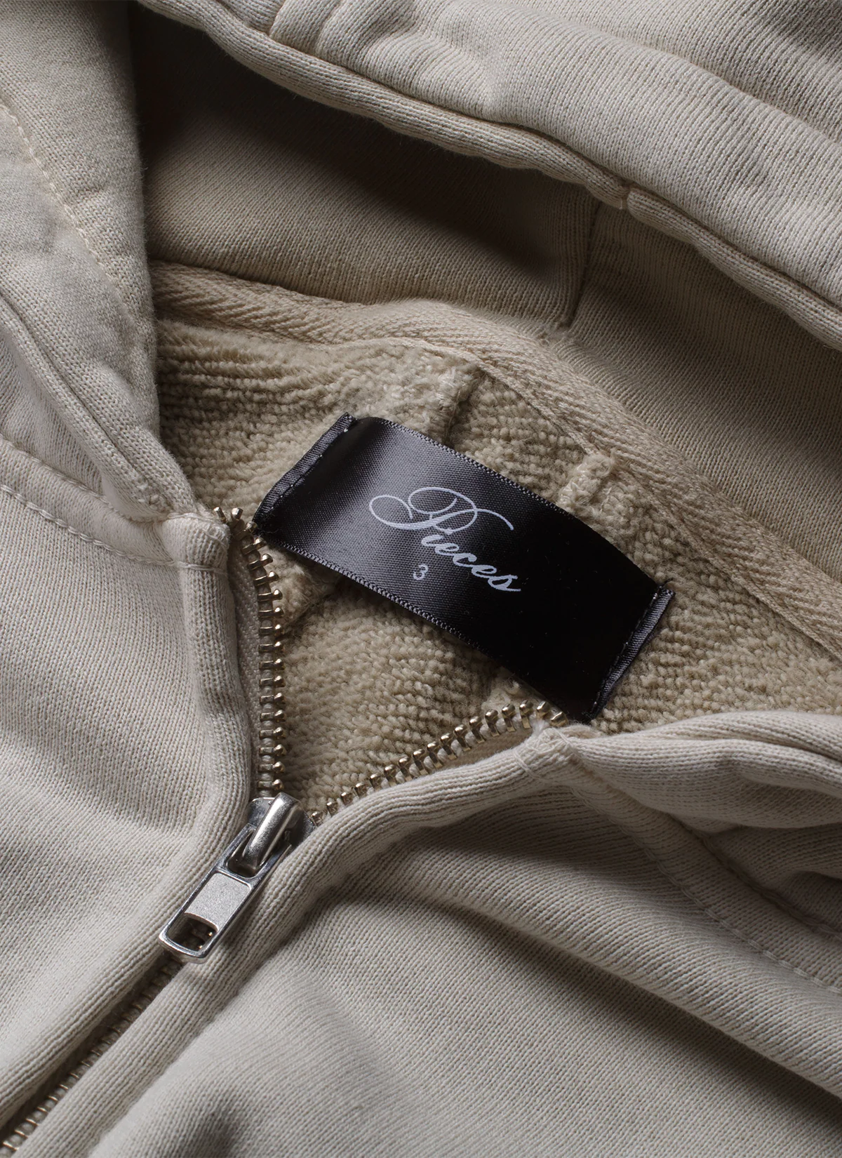 Pieces Basic Program Zip Up Sweatshirt Bone - Image 5