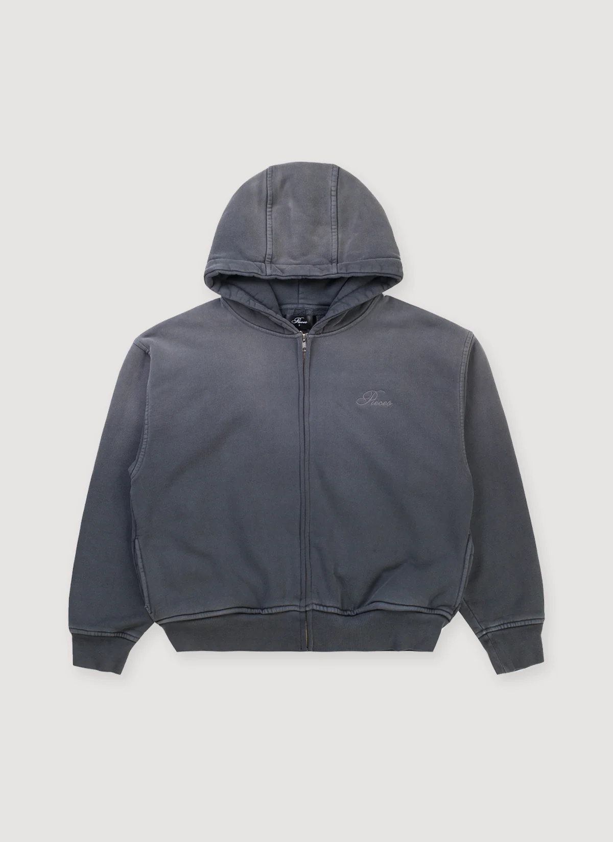 Pieces Basic Program Zip Up Sweatshirt Washed Black