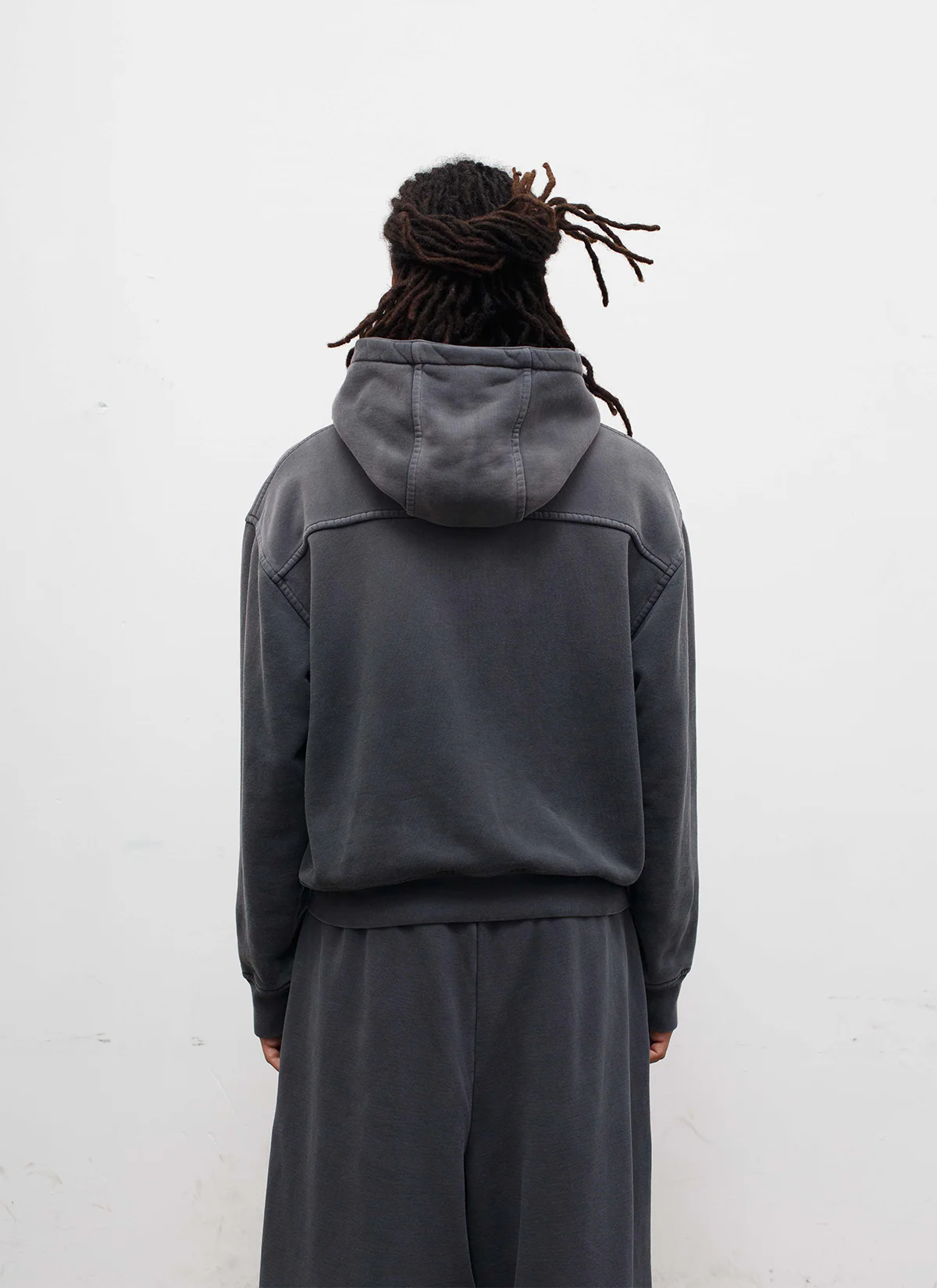 Pieces Basic Program Zip Up Sweatshirt Washed Black - Image 4