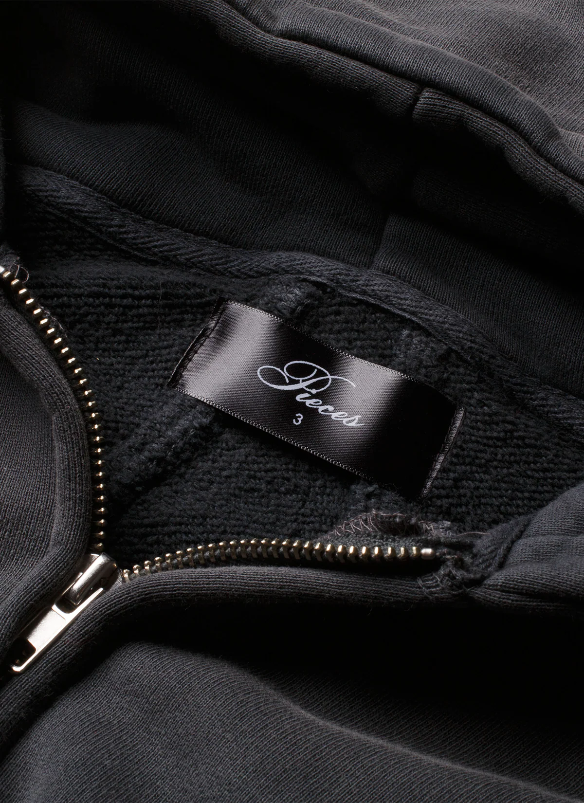 Pieces Basic Program Zip Up Sweatshirt Washed Black - Image 5