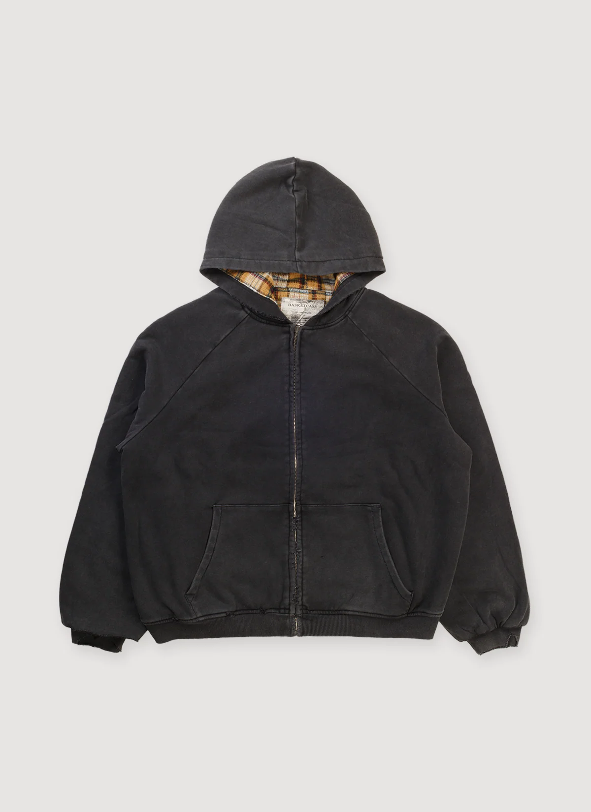 Basketcase Gallery Hench Plaid Thermal Reversible Sweatshirt Black