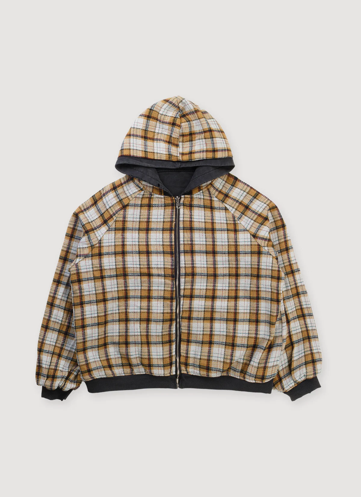 Basketcase Gallery Hench Plaid Thermal Reversible Sweatshirt Black - Image 3