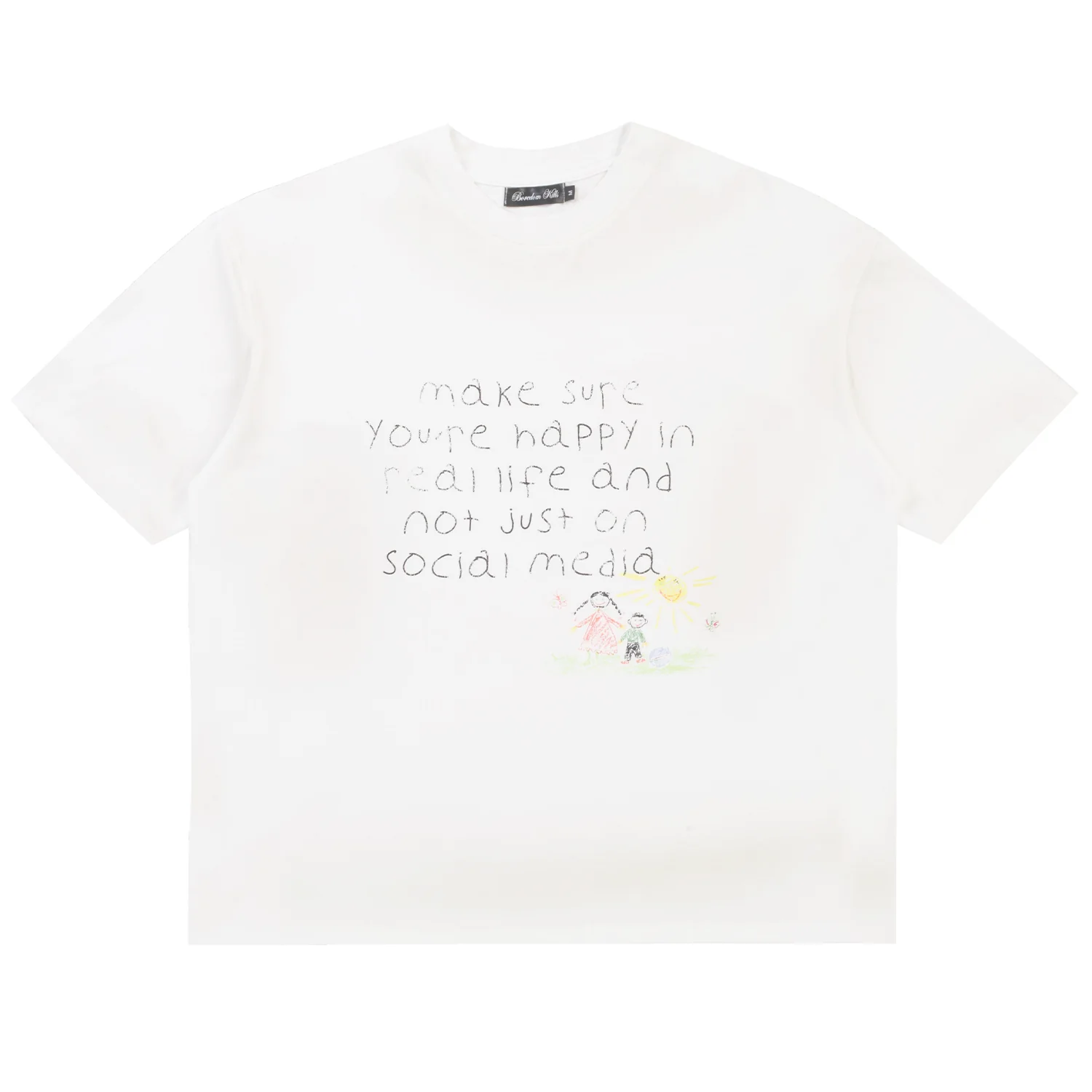 Happy IRL Tee Vintage White