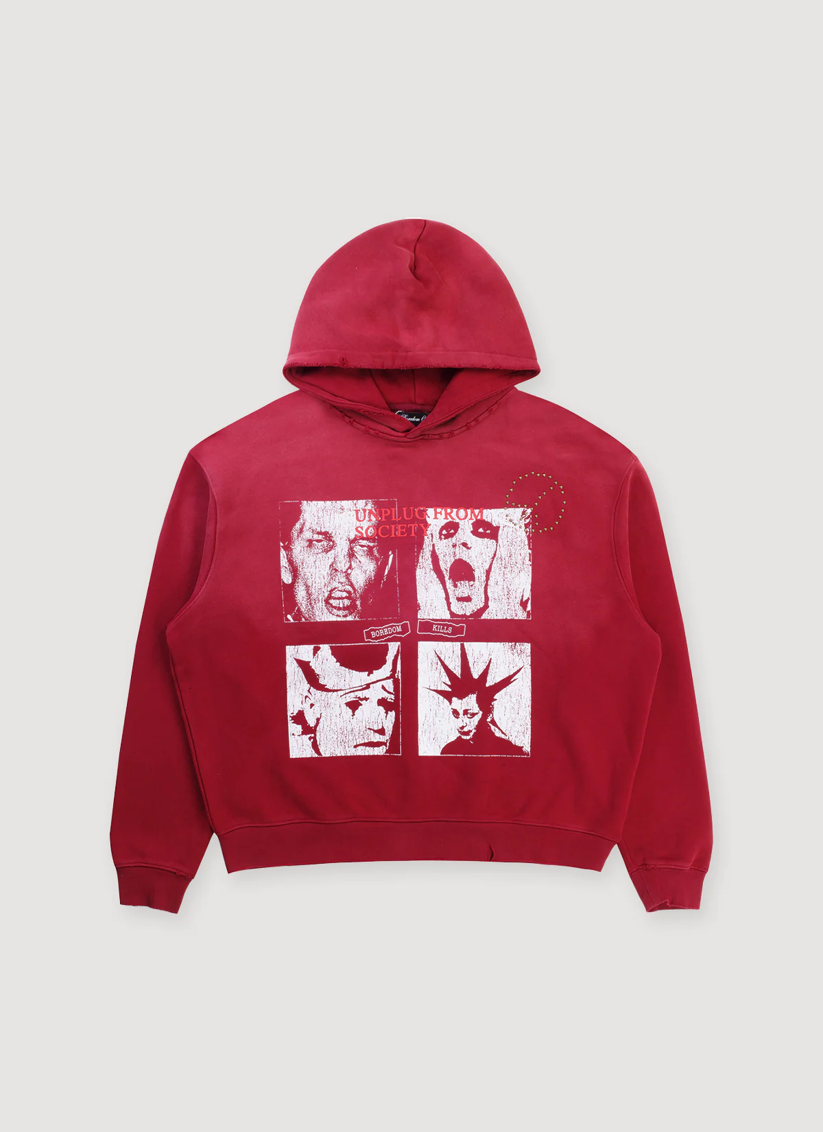 Boredom Kills Unplug Sweatshirt Red