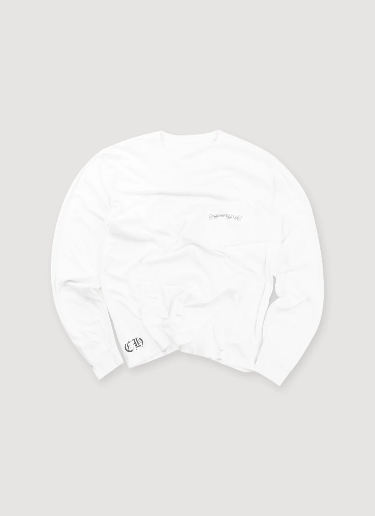 Chrome Hearts Cemetery Cross Scroll Longsleeve White (Pre-Owned)