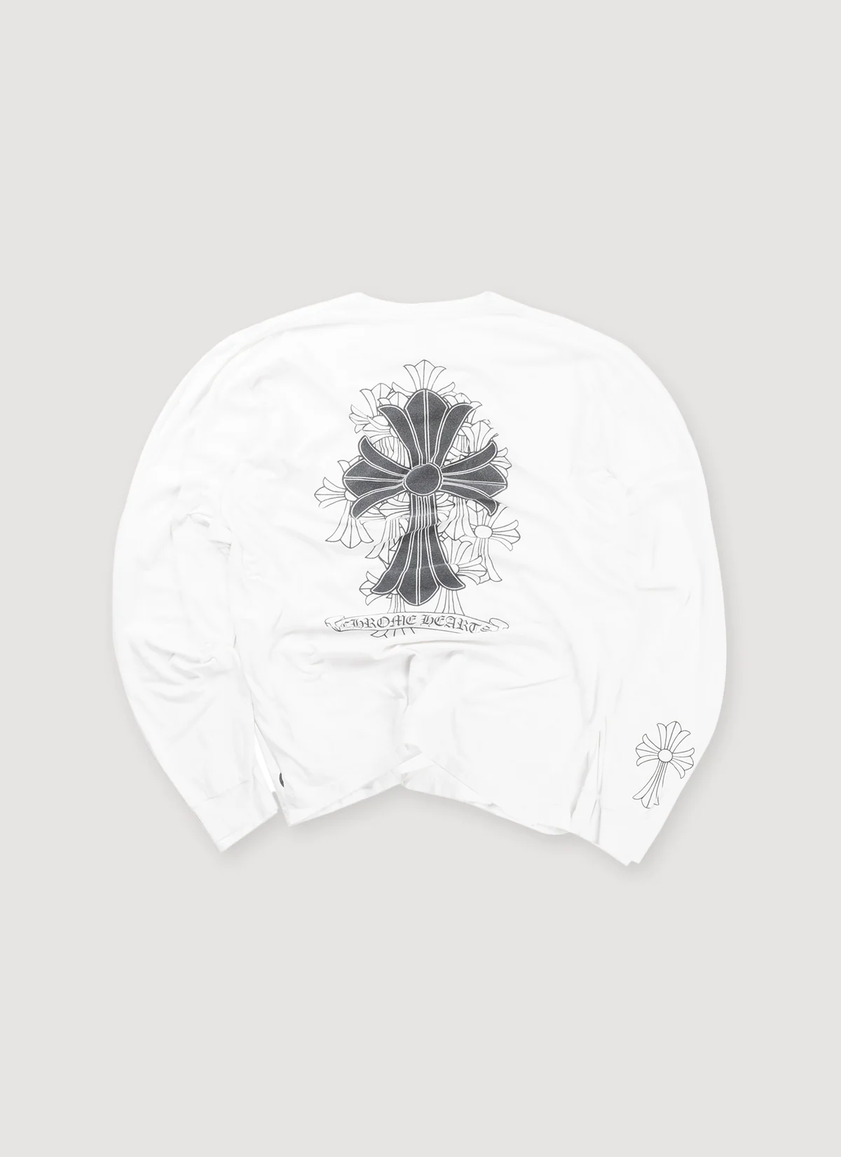 Chrome Hearts Cemetery Cross Scroll Longsleeve White (Pre-Owned) - Image 2