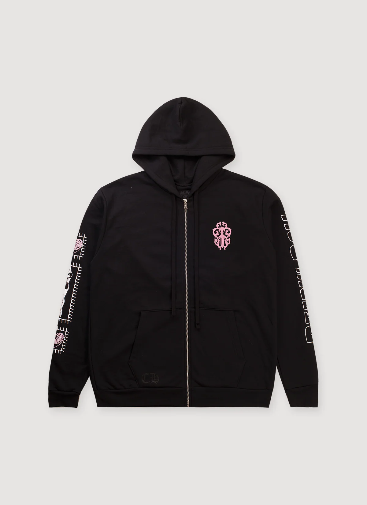Chrome Hearts Deadly Dolls Zip Up Sweatshirt Black Pink