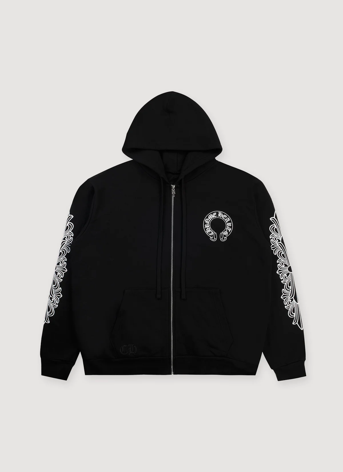 Chrome Hearts Horseshoe Zip Up Sweatshirt Black