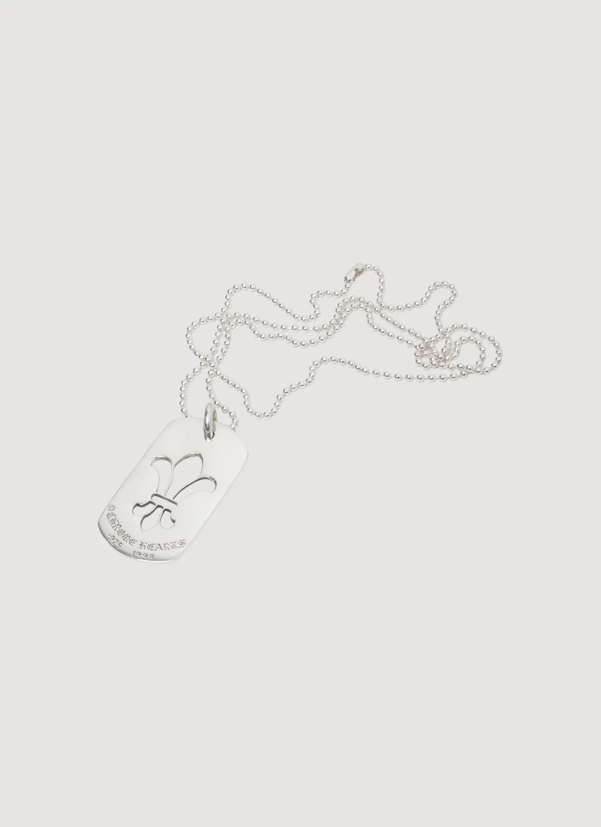 Chrome Hearts Large Fleur Cut Out Dog Tag Necklace Silver - Image 3