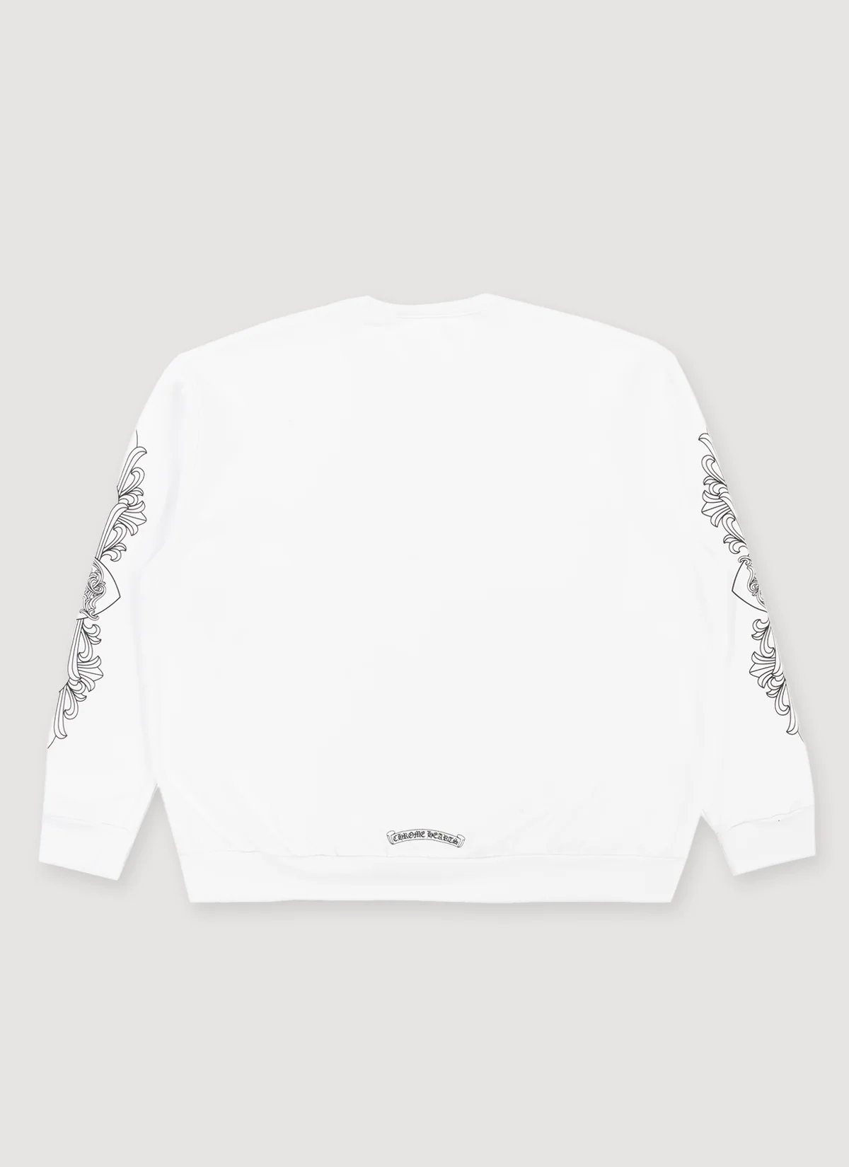 Chrome Hearts Love Neck Logo Crewneck Sweater White - Image 2