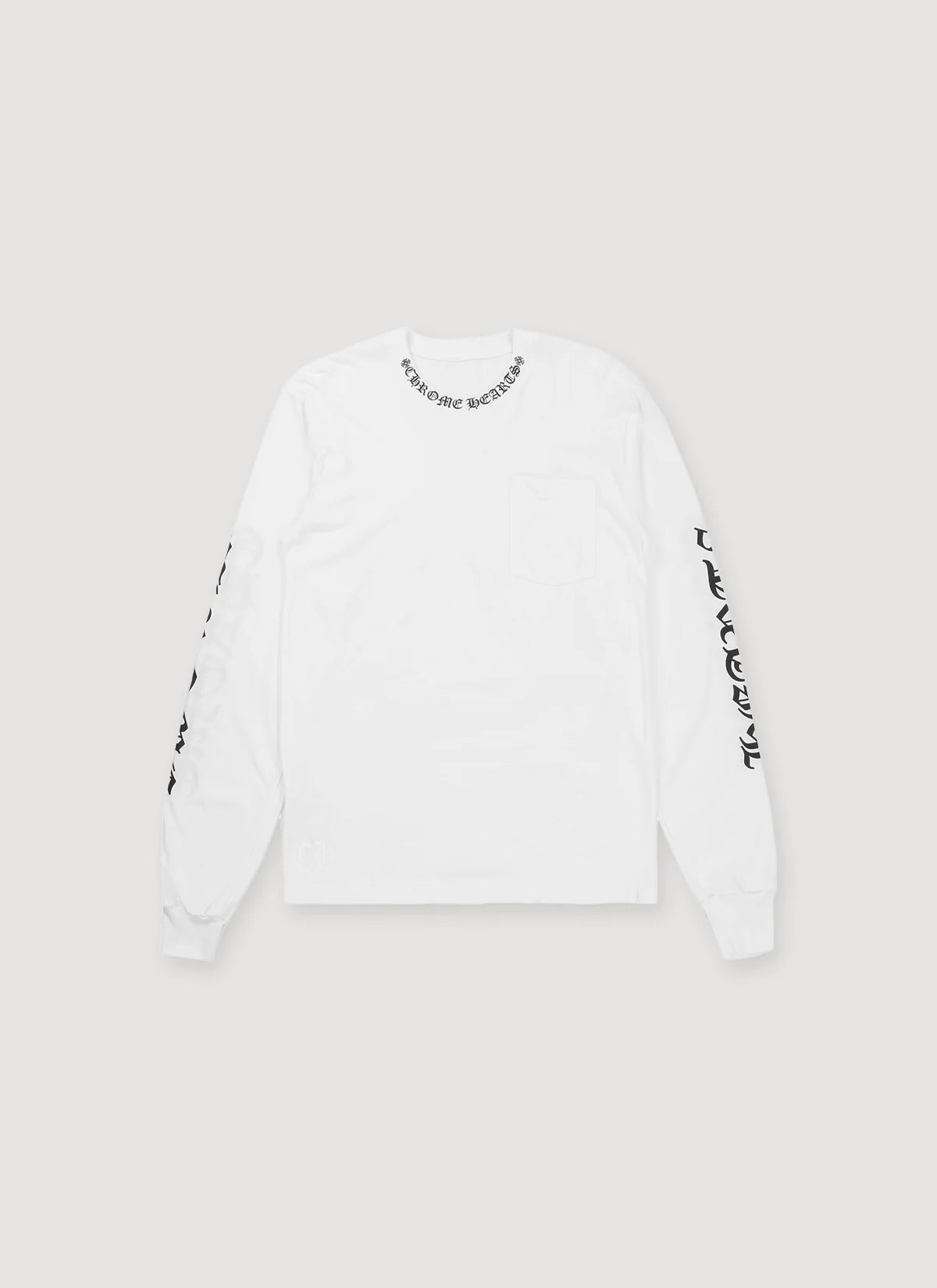Chrome Hearts Neck Logo Longsleeve White Black