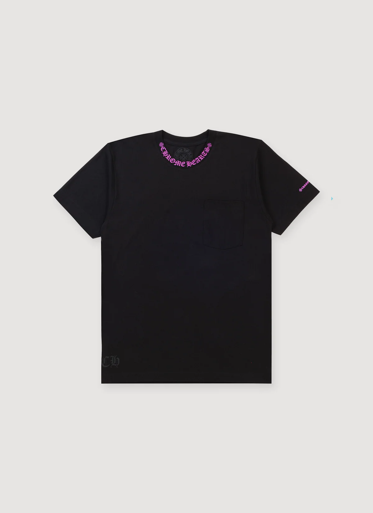 Chrome Hearts Neck Logo Tee Black Purple