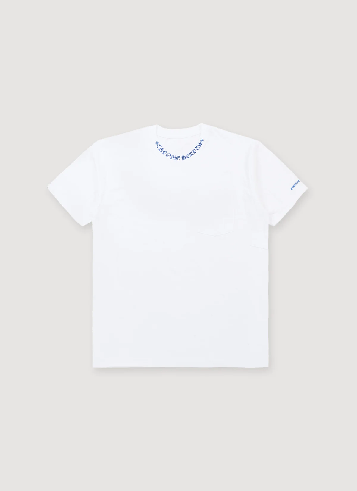 Chrome Hearts Neck Logo Tee White Blue