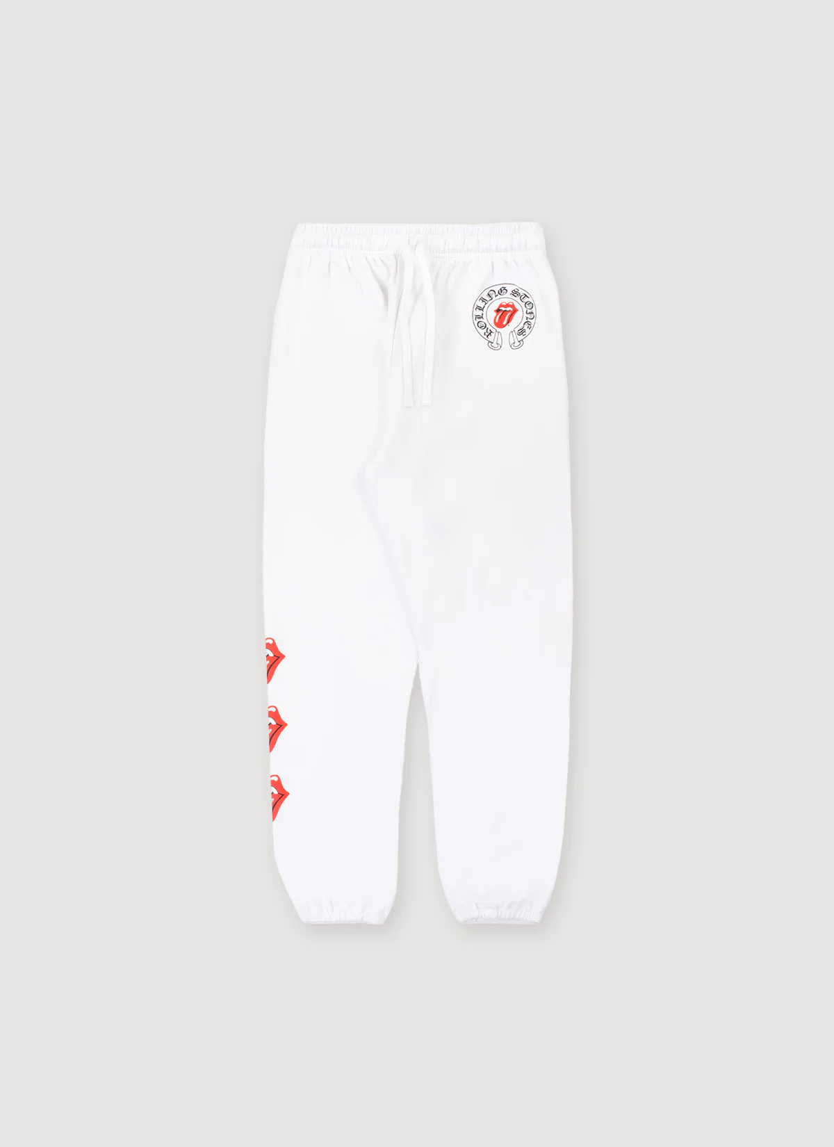 Chrome Hearts Rolling Stones Horseshoe Sweatpants White Red