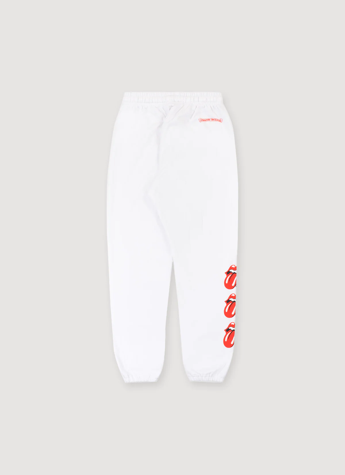 Chrome Hearts Rolling Stones Horseshoe Sweatpants White Red - Image 2