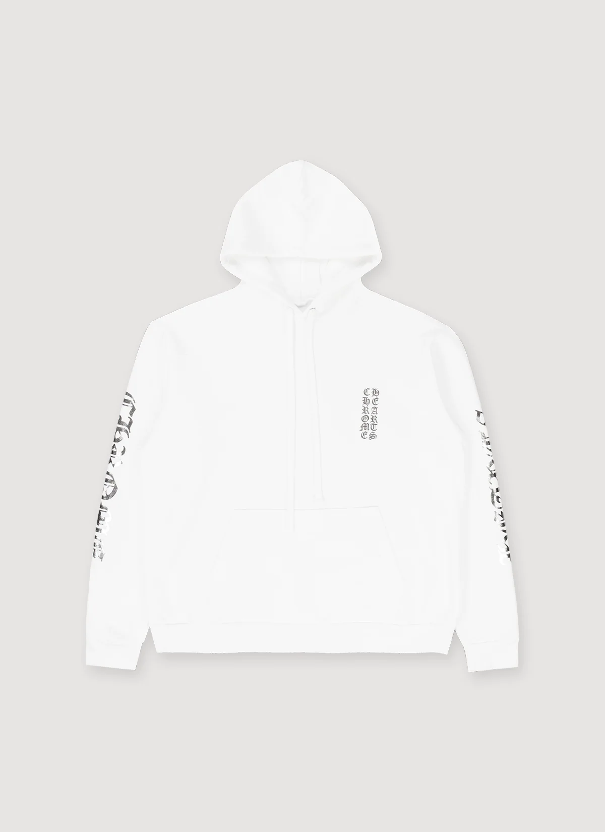 Chrome Hearts Silver Metallic Vertical Logo Sweatshirt White