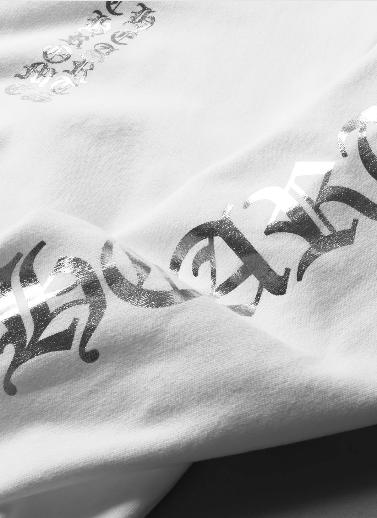 Chrome Hearts Silver Metallic Vertical Logo Sweatshirt White - Image 4