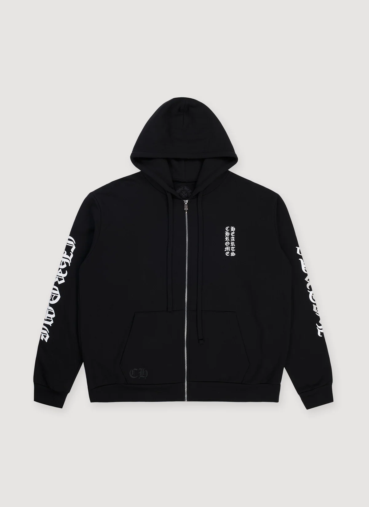 Chrome Hearts Vertical Logo Zip Up Sweatshirt Logo