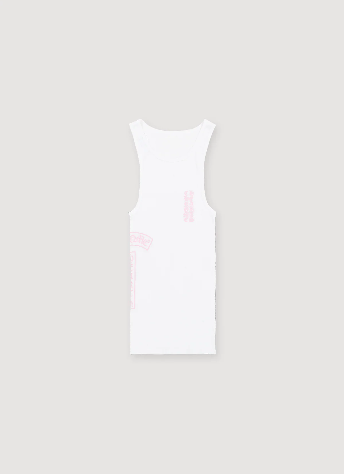 Chrome Hearts T Bar Ribbed Tank White Pink