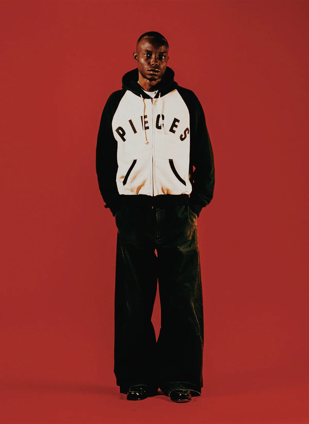Pieces City of Angels Raglan Zip Up Sweatshirt Cream Black - Image 5