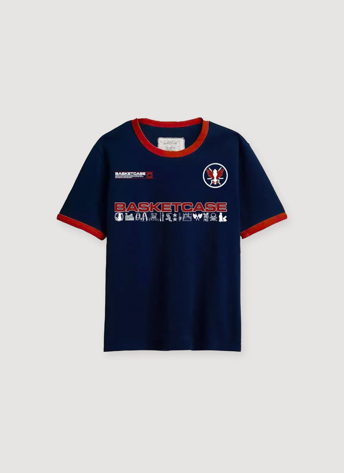 Computer Ringer Tee Navy