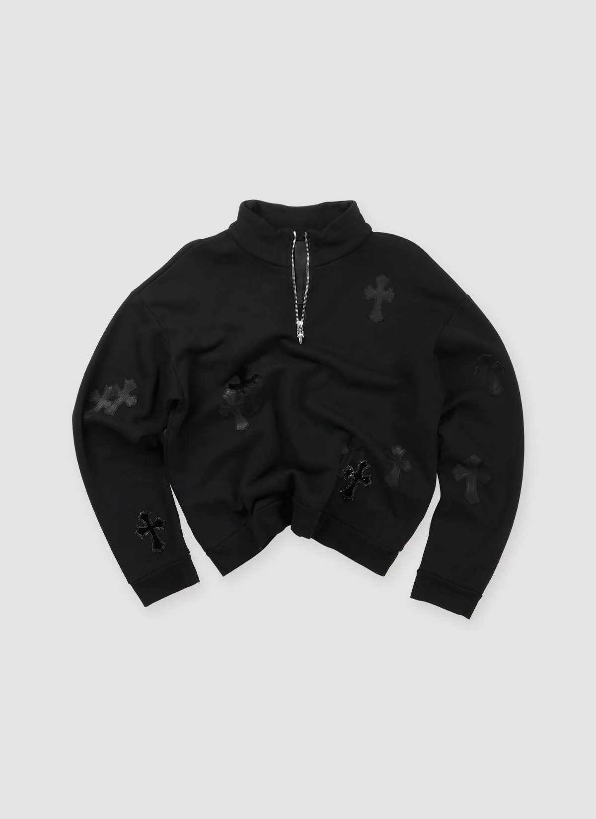 Chrome Hearts Cross Patch Quarter Zip Black (Pre-Owned)
