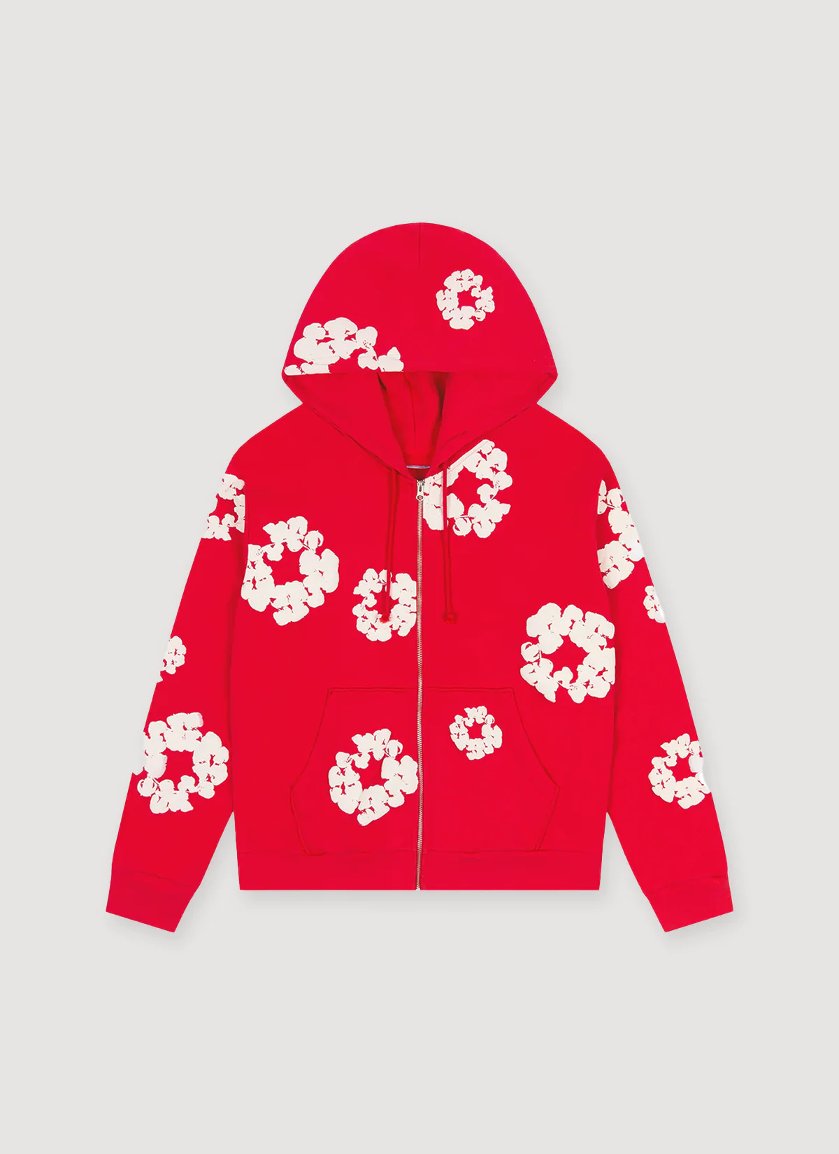 Denim Tears Cotton Wreath Zip Up Sweatshirt Red