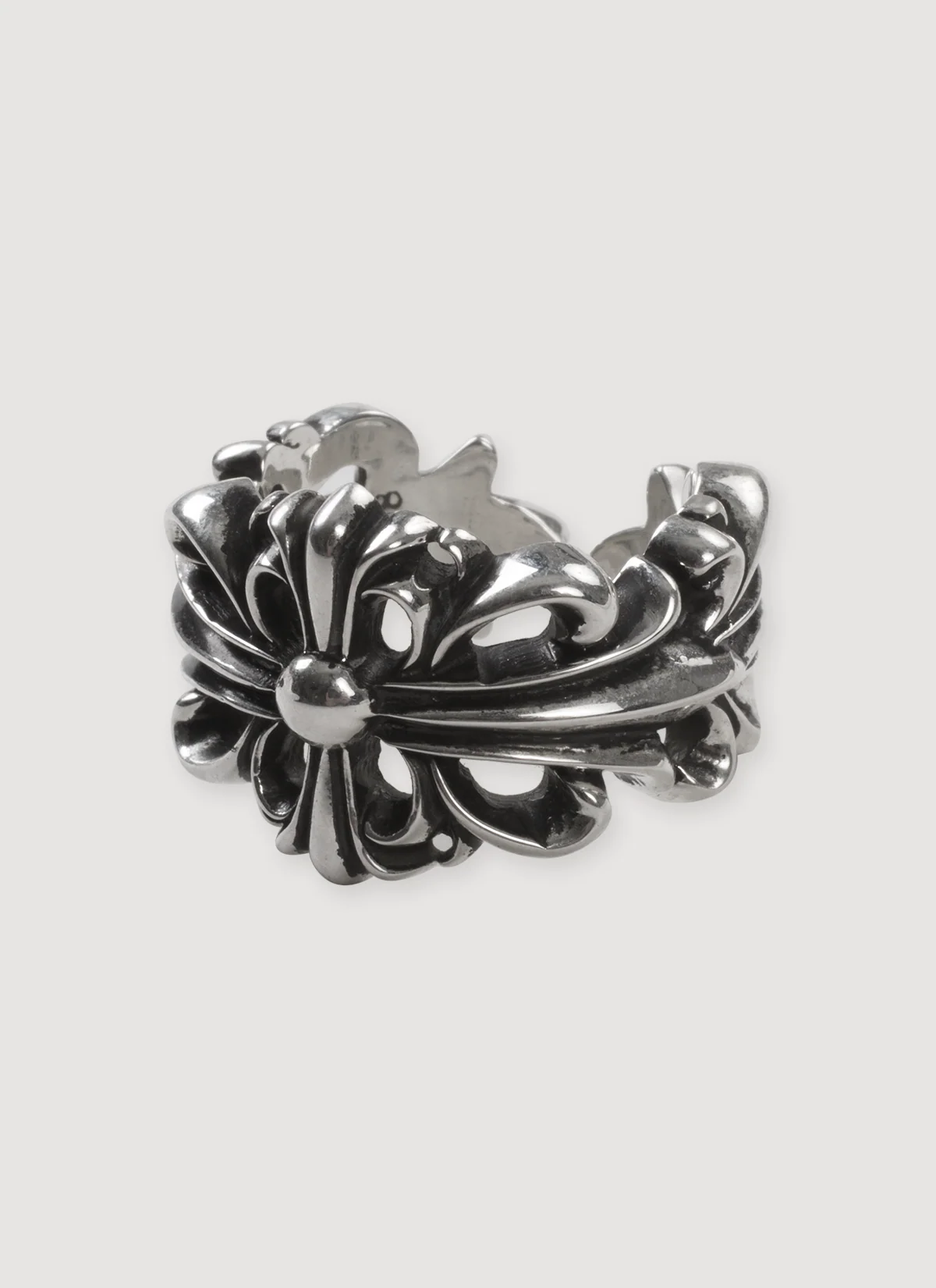 Chrome Hearts Double Floral Ring Silver
