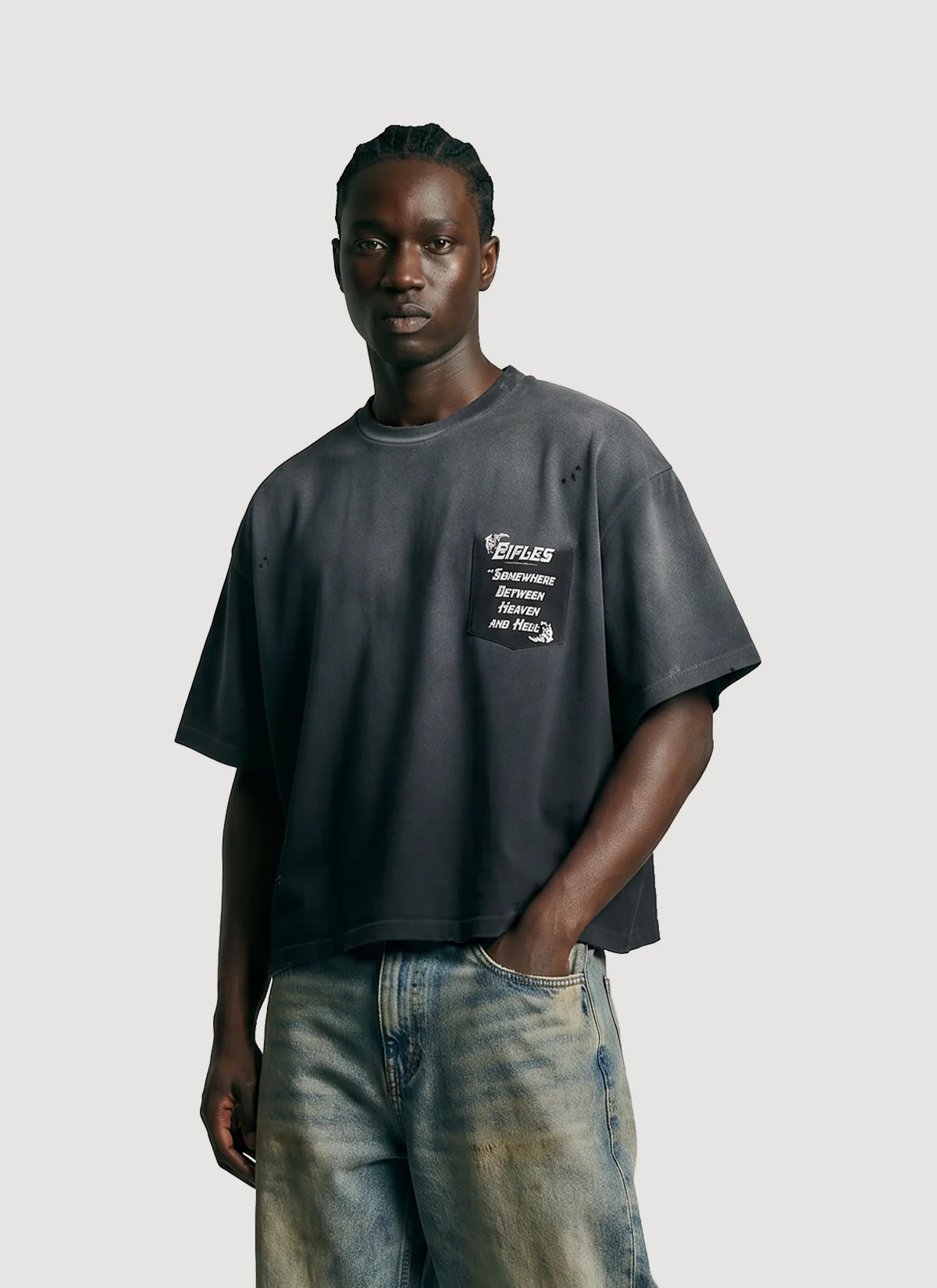 Eifles Somewhere Between Tee Vintage Black - Image 3