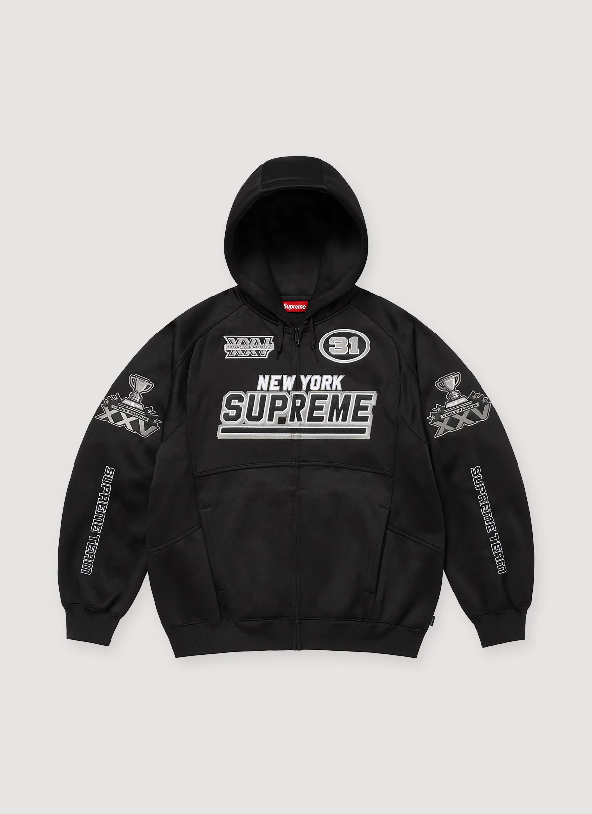 Supreme Football Zip Up Hooded Sweatshirt Black