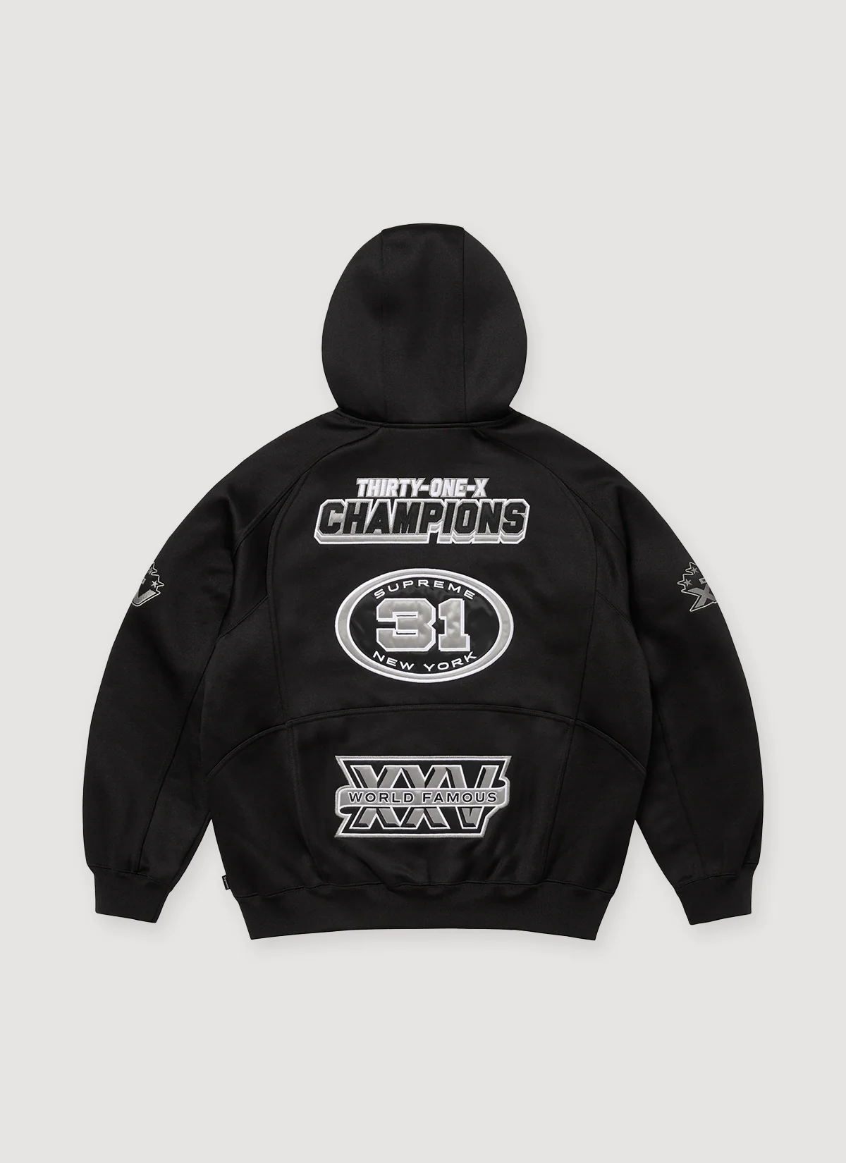 Supreme Football Zip Up Hooded Sweatshirt Black - Image 2