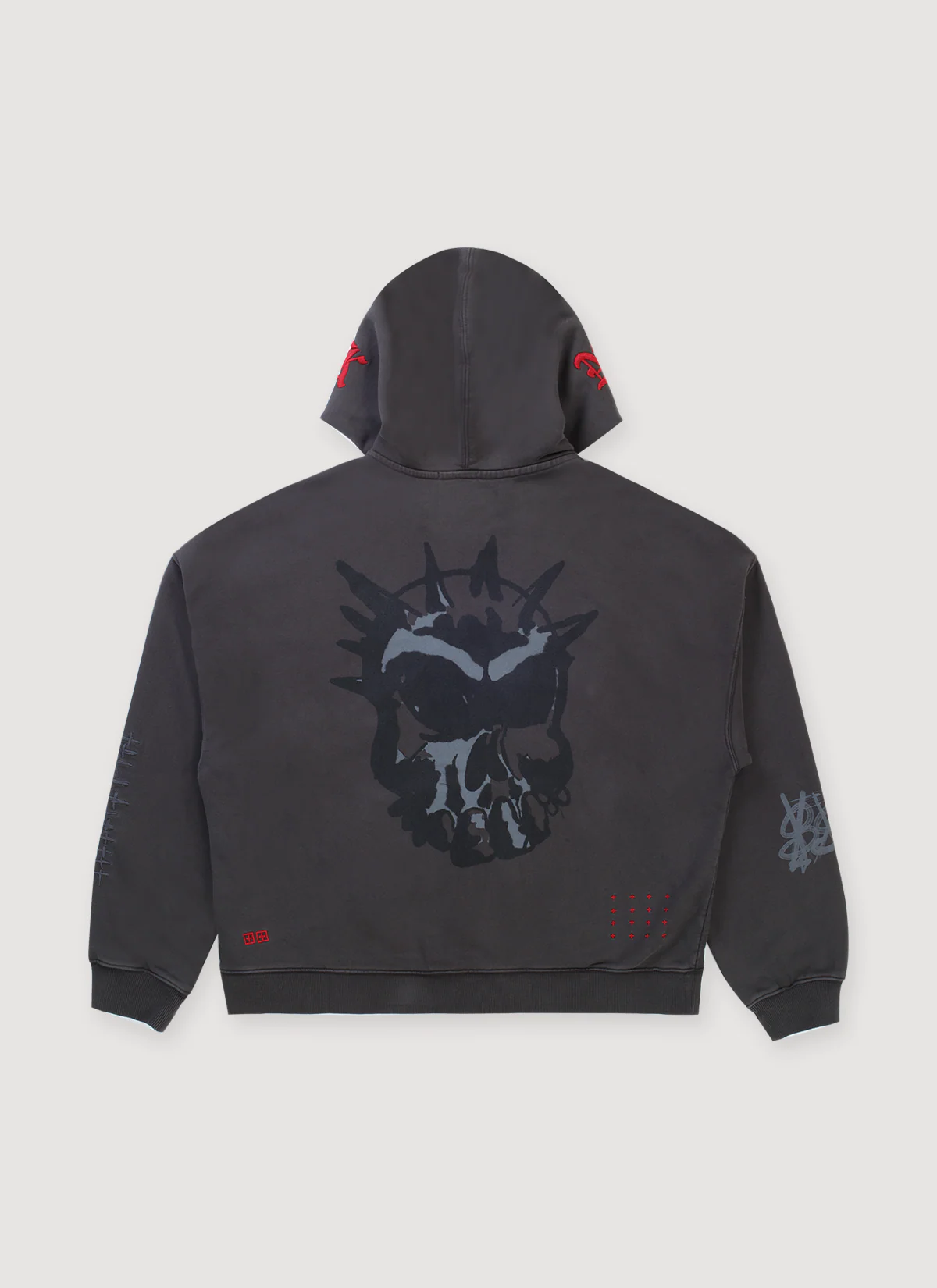 Ksubi Graff Ekcess Zip Thru Sweatshirt Faded Black - Image 2