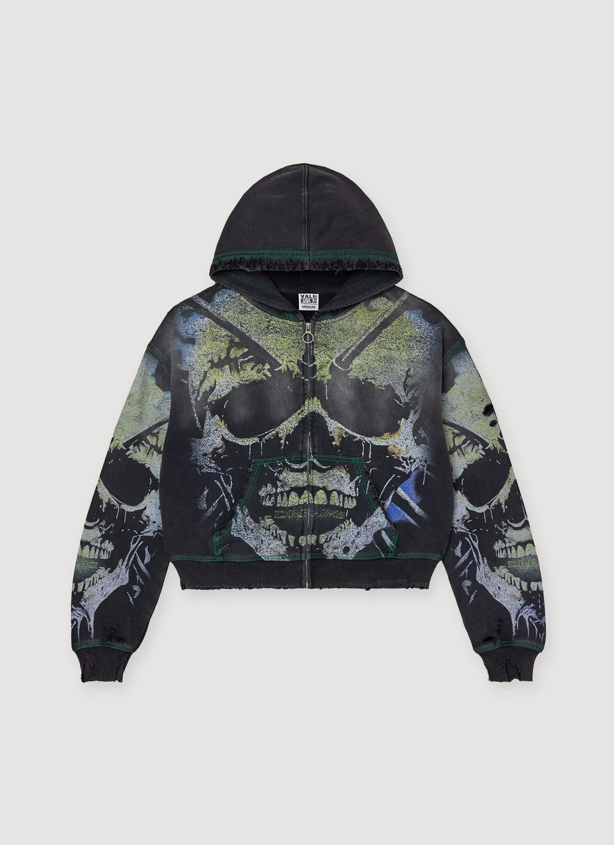 Vale Forever Grave Digger Zip Up Sweatshirt Black Green