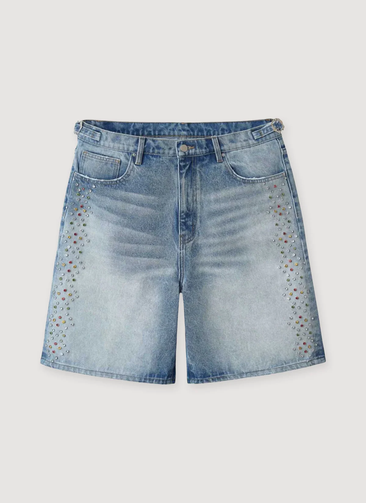 HMDD H Star Crystal Jorts Indigo