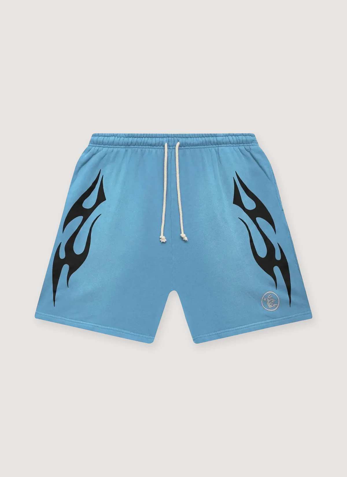 Hellstar Flame Shorts Baby Blue Black