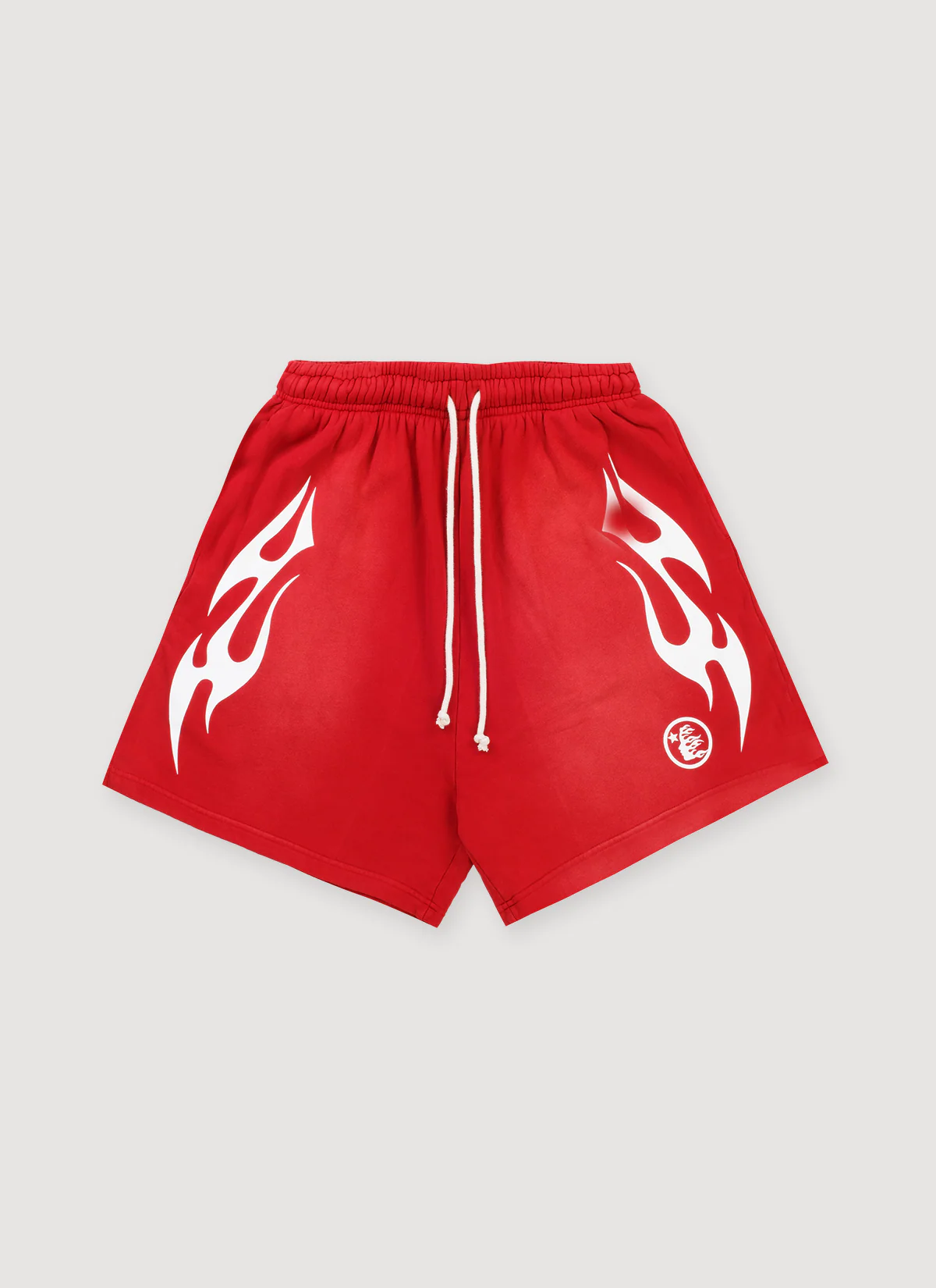 Hellstar Flame Shorts Red White