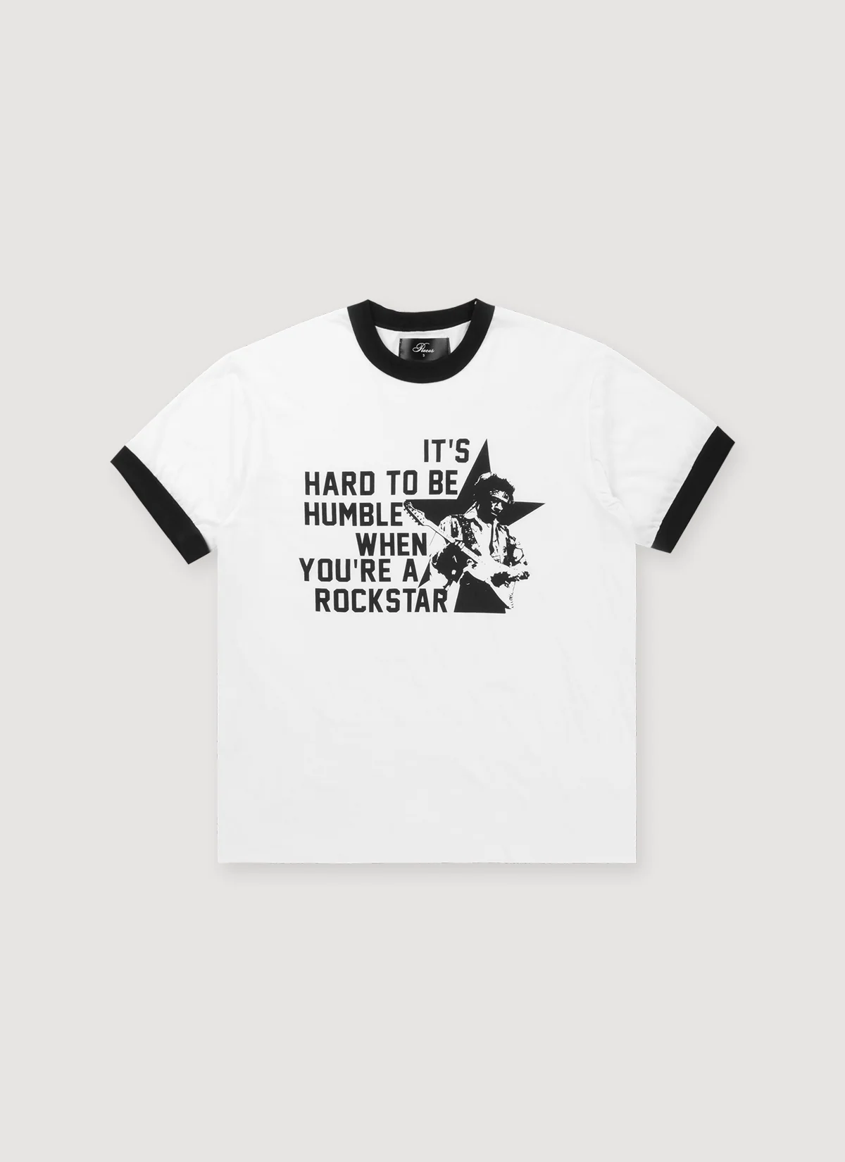 Pieces Rockstar Ringer White Black