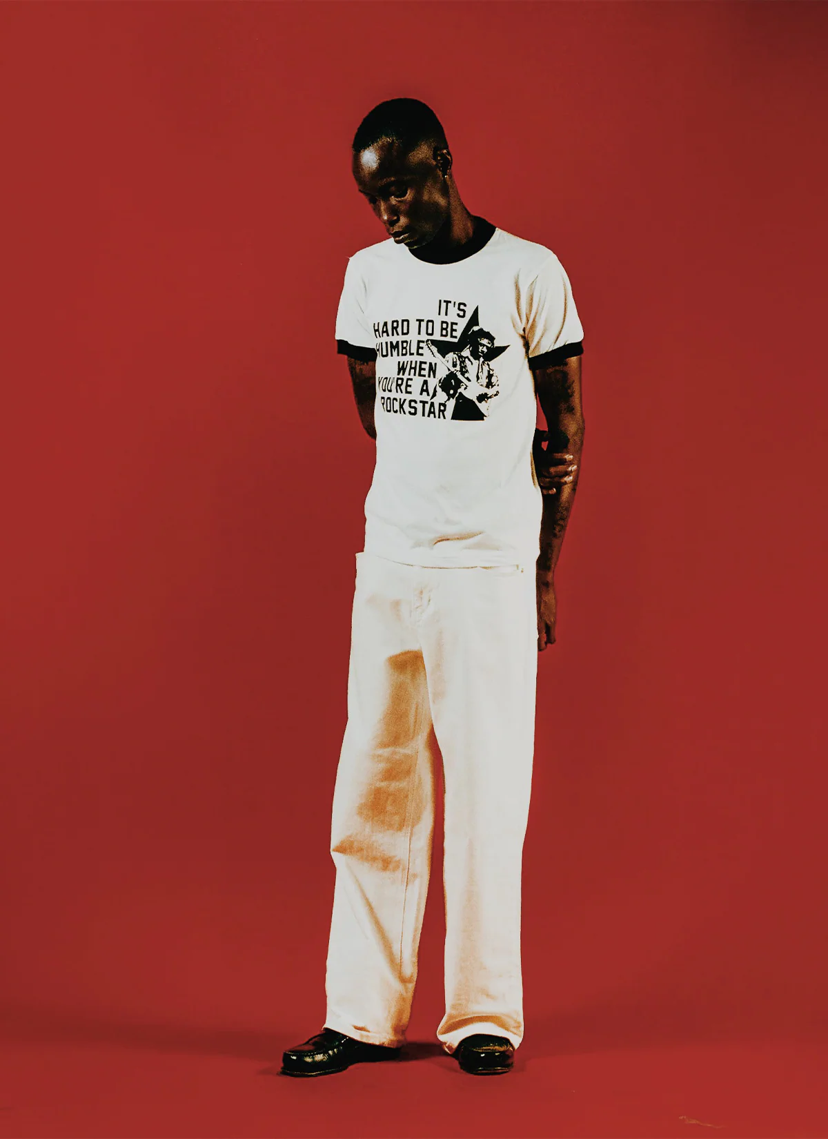 Pieces Rockstar Ringer White Black - Image 4