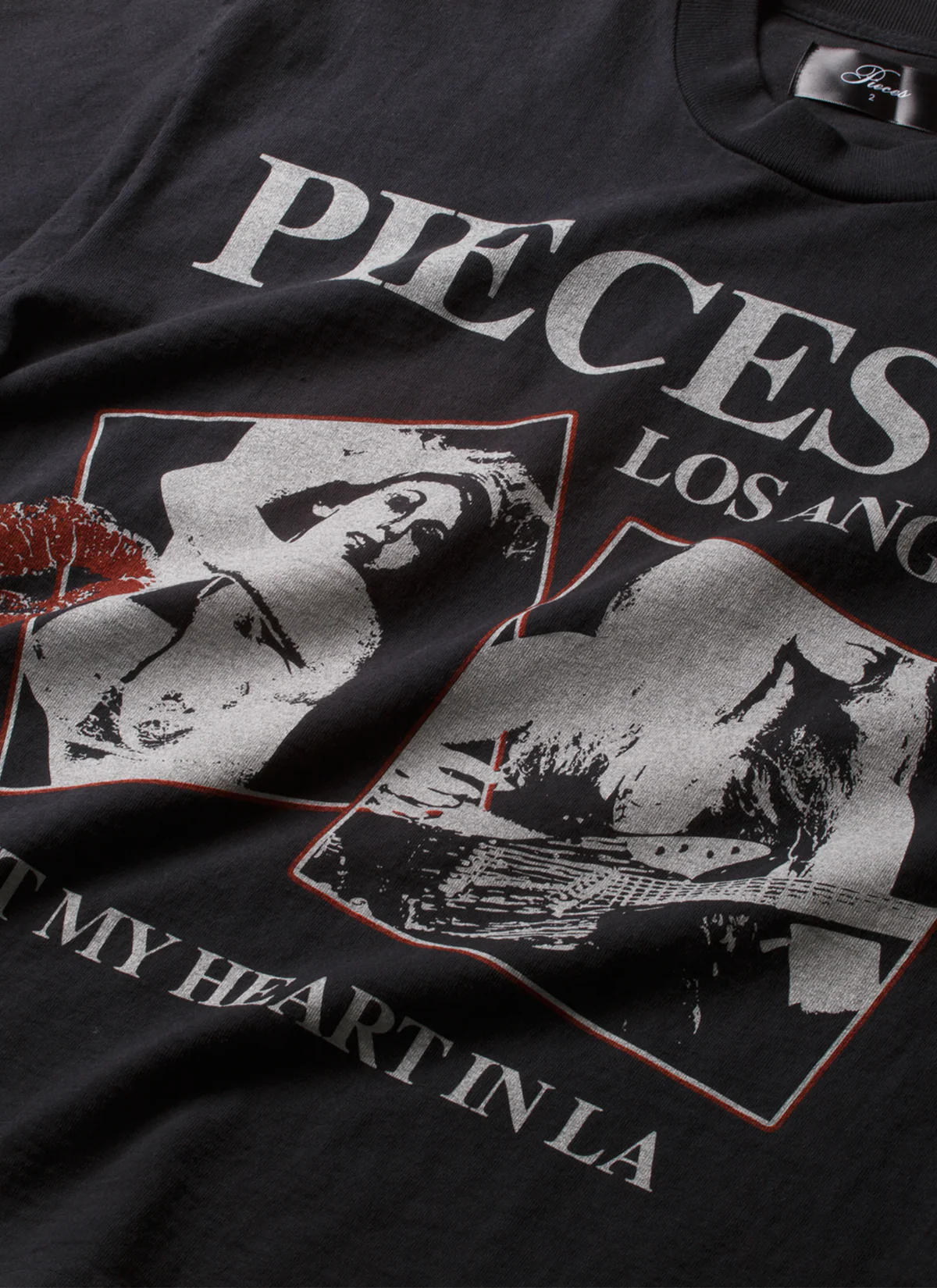 Pieces Left My Heart Tee Off Black - Image 3