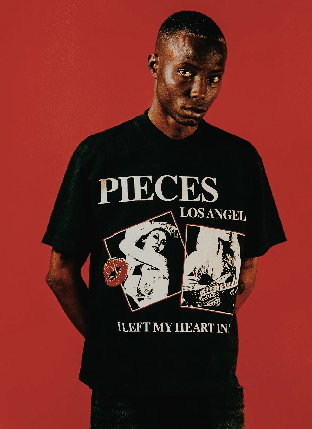 Pieces Left My Heart Tee Off Black - Image 4