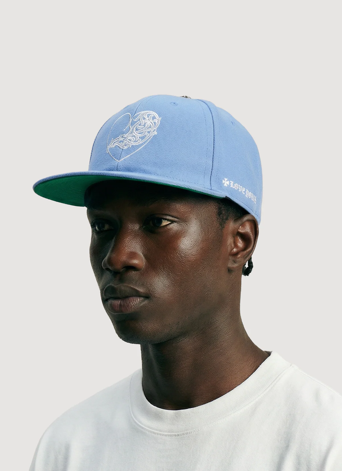 Chrome Hearts Love You Fitted Baseball Cap Baby Blue - Image 3
