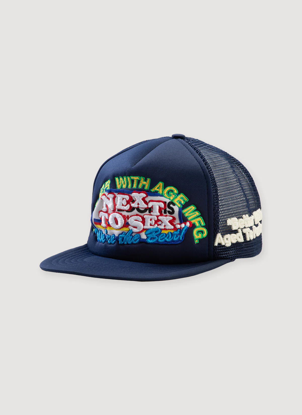Better With Age Next To Sex Trucker Hat Navy